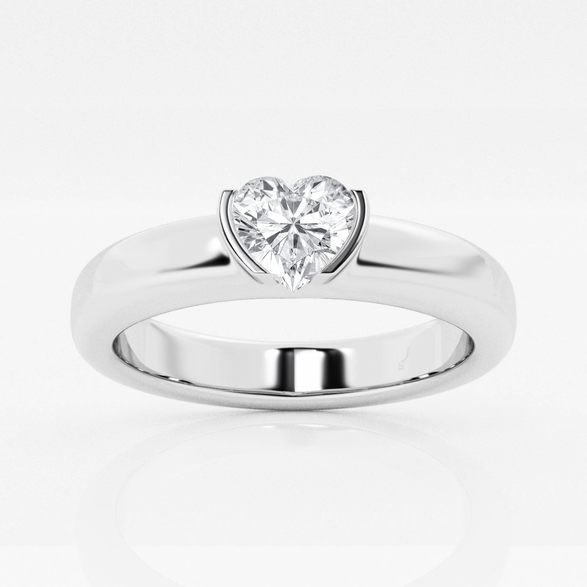 näas 1/2 ctw Heart Lab Grown Diamond Half Bezel Stackable Ring